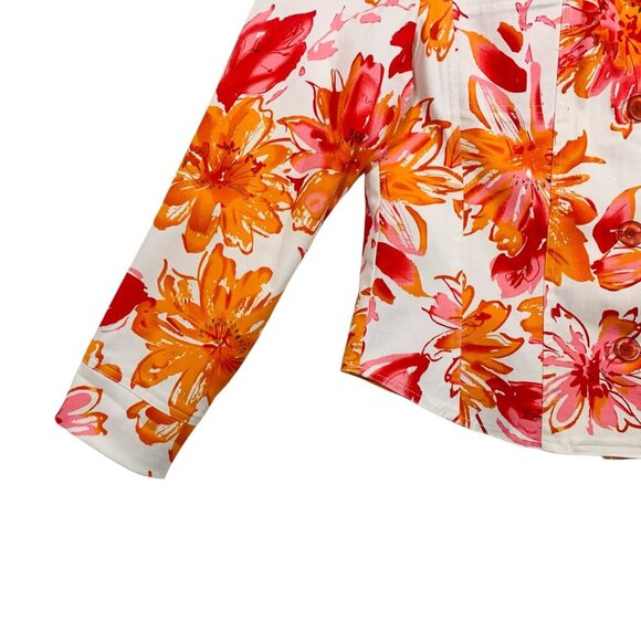 colorful floral print jacket Jessica sport sz 12 - Picture 7 of 16